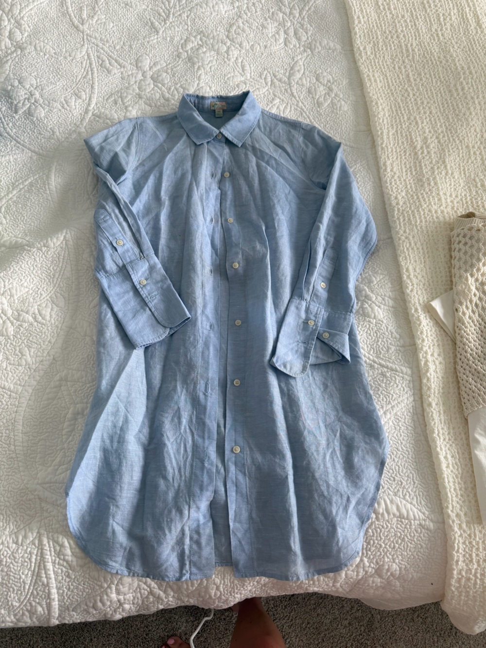 J. Crew Light Blue Button-Down Cover Up